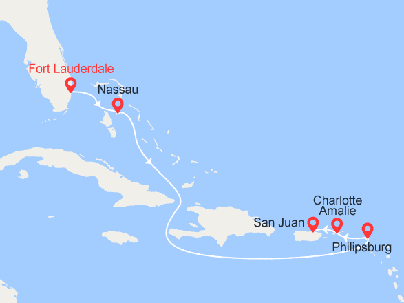 itinéraire croisière Caraïbes et Antilles : Antilles, Bahamas