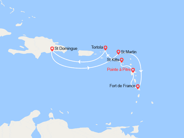 itin&eacute;raire croisi&egrave;re Caraïbes et Antilles : Antilles, Iles Vierges 