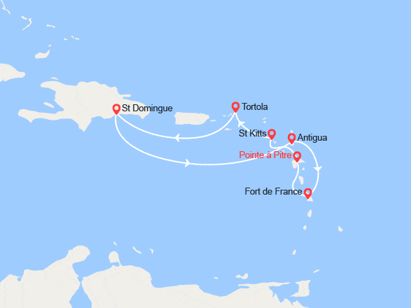 itin&eacute;raire croisi&egrave;re Caraïbes et Antilles : Antilles, Iles Vierges 