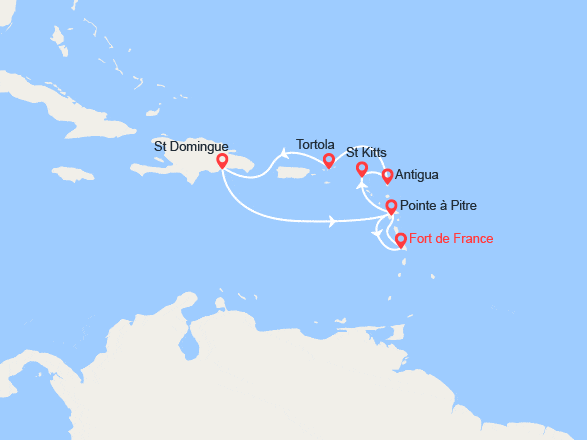 itin&eacute;raire croisi&egrave;re Caraïbes et Antilles : Antilles, Iles Vierges 