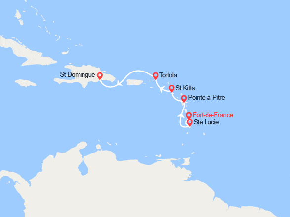 itinéraire croisière Caraïbes et Antilles : Antilles, Iles Vierges, Rép. Dominicaine