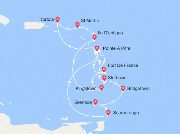 itinéraire croisière Caraïbes et Antilles : Antilles, Iles Vierges, Trinité et Tobago