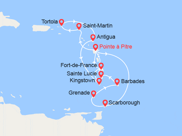 itinéraire croisière Caraïbes et Antilles : Antilles, Trinité et Tobago, Iles Vierges