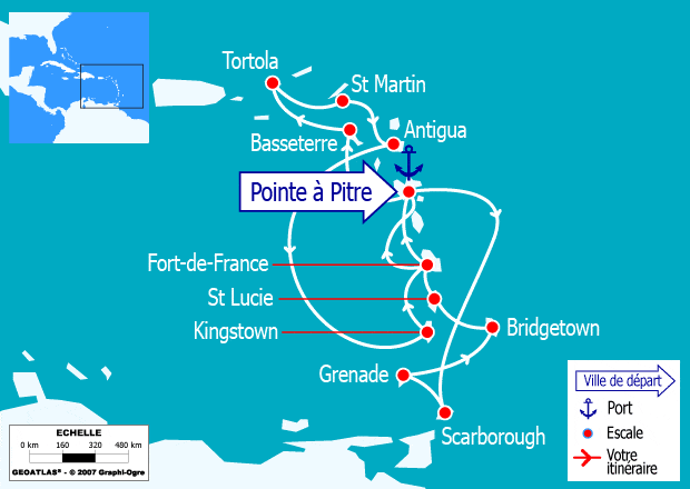 itinéraire croisière Caraïbes et Antilles : Antilles, Trinité et Tobago, Iles Vierges