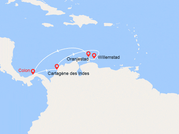 itinéraire croisière Caraïbes et Antilles : Antilles au départ du Panama