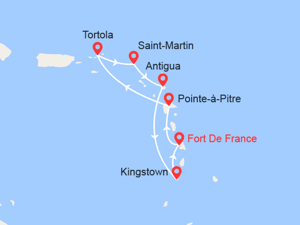 itinéraire croisière Caraïbes et Antilles : Antilles et Iles Vierges