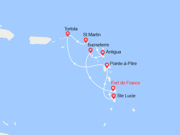 itinéraire croisière Caraïbes et Antilles : Antilles et Iles Vierges
