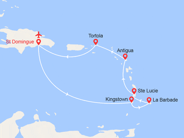 itinéraire croisière Caraïbes et Antilles : Antilles et Iles Vierges