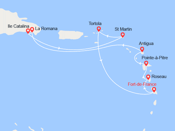 itinéraire croisière Caraïbes et Antilles : Antilles et République Dominicaine