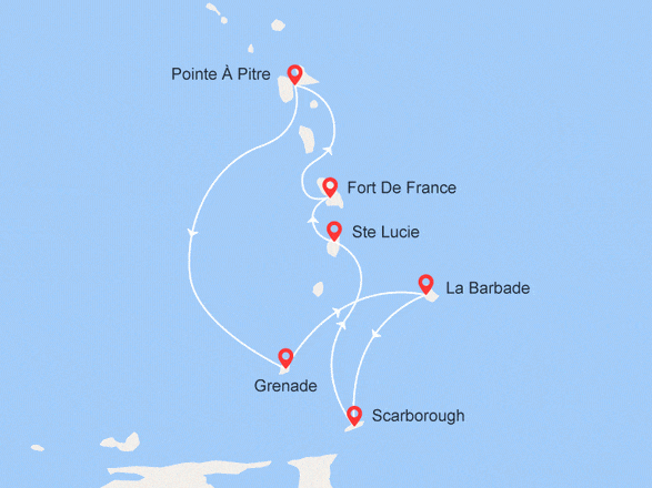 itinéraire croisière Caraïbes et Antilles : Antilles Néerlandaises, Antigua et barbuda, Porto Rico, Îles Vierges