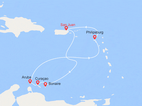 itinéraire croisière Caraïbes et Antilles : Antilles Néerlandaises, Porto Rico