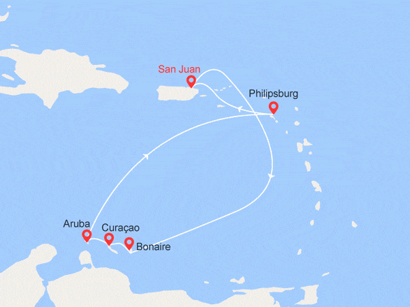itinéraire croisière Caraïbes et Antilles : Antilles Néerlandaises, Porto Rico