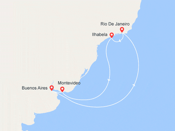 itinéraire croisière Amérique du Sud : Argentine, Brésil, Uruguay