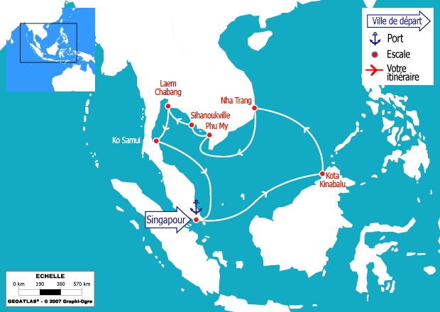 itinéraire croisière Asie : Asie : Borneo, Vietnam, Cambodge, Thaïlande