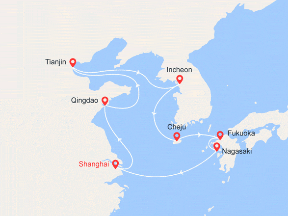 itinéraire croisière Asie : Asie : Chine, Corée du Sud, & Japon