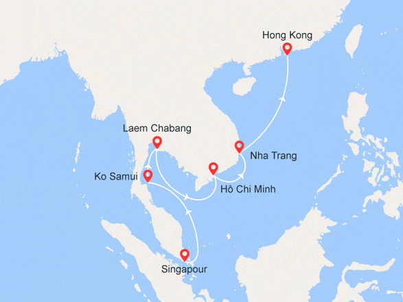 itinéraire croisière Asie : Asie : Singapour, Thailand, Vietnam, Hong Kong