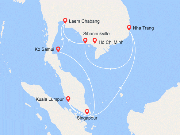 itinéraire croisière Asie : Asie : Vietnam, Cambodge, Thailande, Malaisie