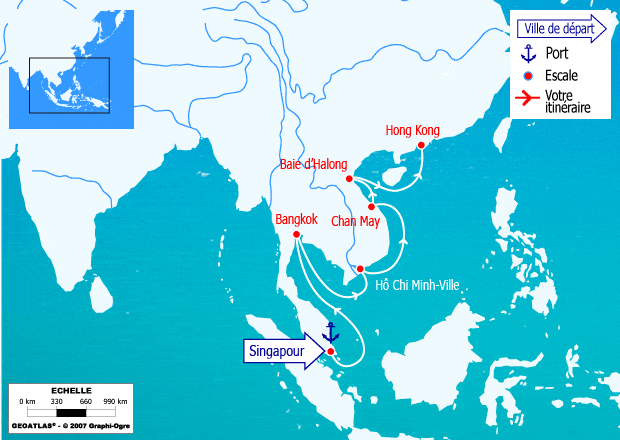 itinéraire croisière Asie : Asie du Sud-Est : Du Sud au Nord (ou sens inverse)