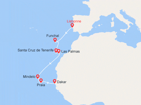 itinéraire croisière Canaries Madère - Canaries Madère : ATLANTIQUE : Canaries et Cap-Vert