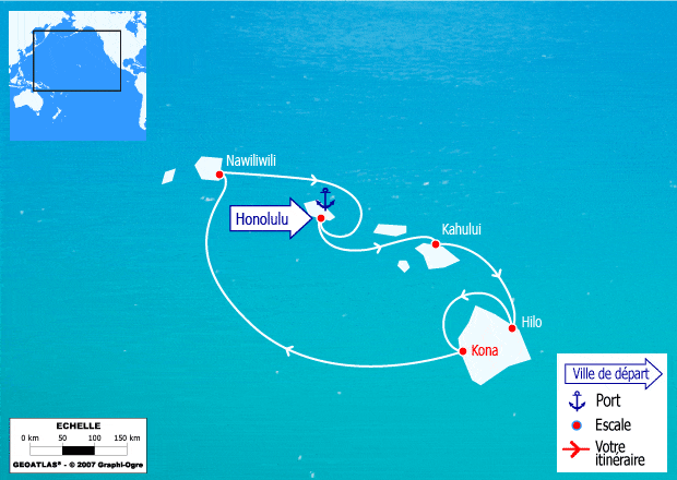 itinéraire croisière Pacifique : Au coeur des îles Hawaï