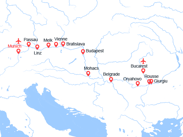 itinéraire croisière Danube : Au Fil du Danube, Vienne - Budapest, les Portes de Fer