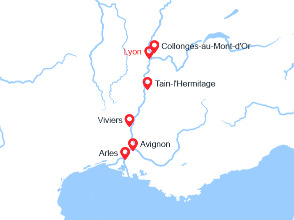 itin&eacute;raire croisi&egrave;re Rhône Saône : Au fil du Rhône entre Lyon, la Camargue et la Provence avec dîner gastronomique offert (LMY_NOVPP) 