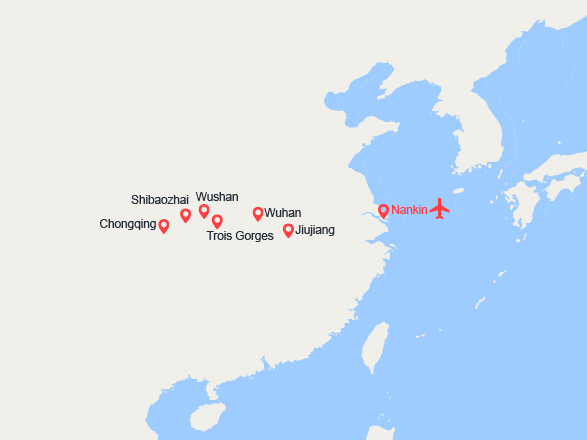 itinéraire croisière Yang Tsé Kiang : Au fil du Yangtsé, de Shanghai à Chongqing
