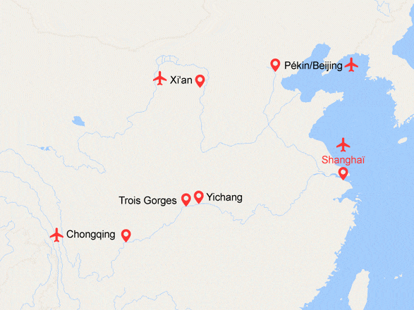 itinéraire croisière Yang Tsé Kiang (Chine) : Au fil du Yangtse Kiang - Vols et Hôtel inclus (15C)