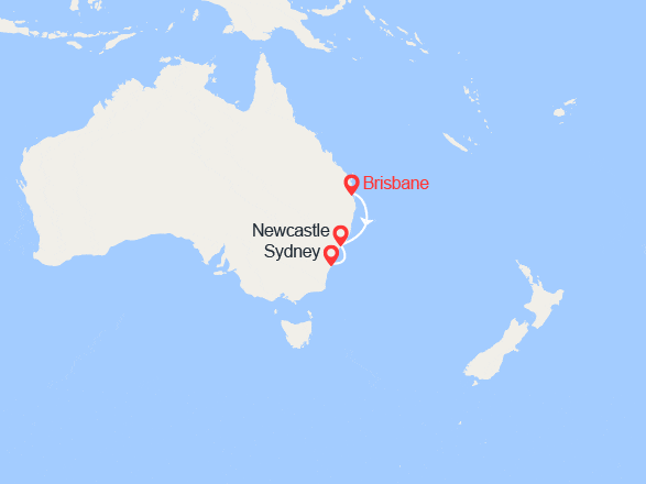 itin&eacute;raire croisi&egrave;re Australie : Australie : Brisbane, Newcastle, Sydney 
