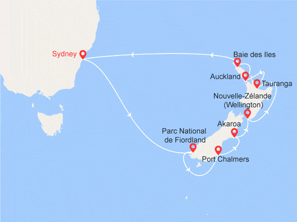 itinéraire croisière Pacifique - Australie : Australie & Nouvelle-Zélande