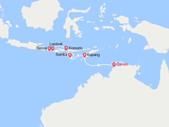 itin&eacute;raire croisi&egrave;re Pacifique : Australie, Indonésie : de Darwin à Bali 