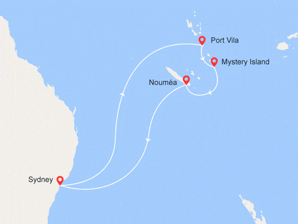 itinéraire croisière Pacifique : Australie, Vanuatu et Nouvelle-Calédonie