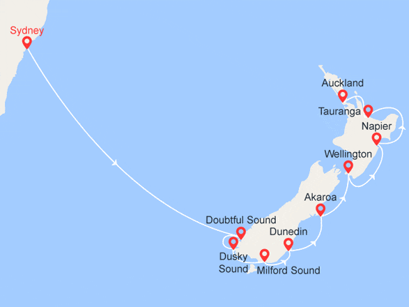 itinéraire croisière Pacifique : Australie et Nouvelle-Zélande