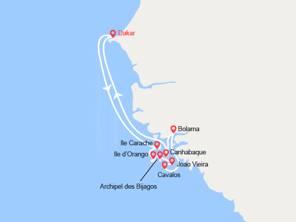 itinéraire croisière Afrique : Aventure aux Bijagos