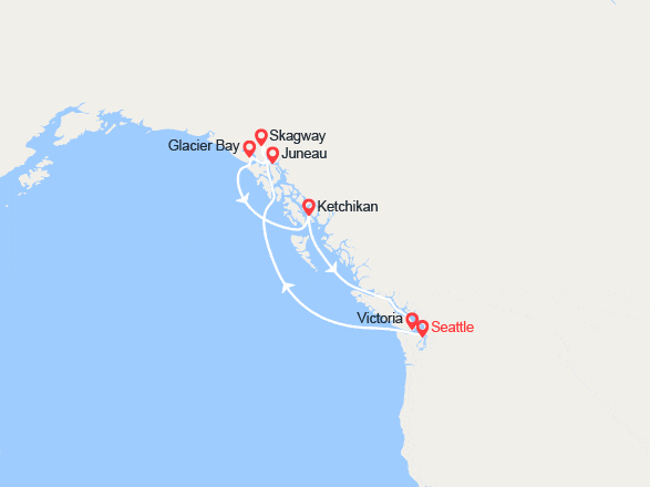 itinéraire croisière Alaska : Aventures en Alaska
