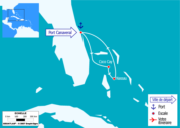 itinéraire croisière Caraïbes et Antilles : Bahamas