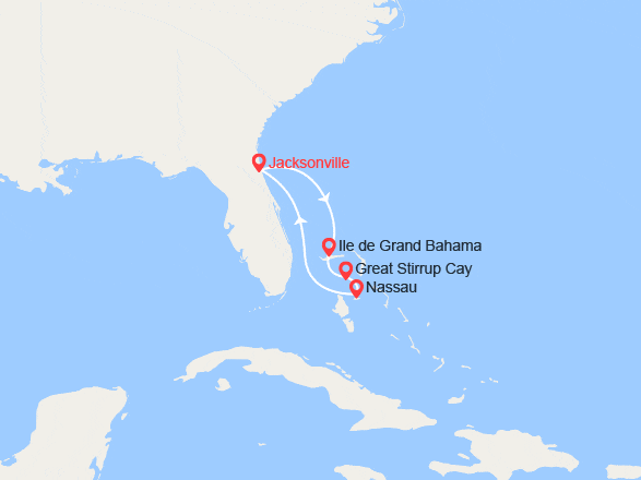itinéraire croisière Caraïbes et Antilles : Bahamas : Grand Bahama, Great Stirrup Cay, Bimini