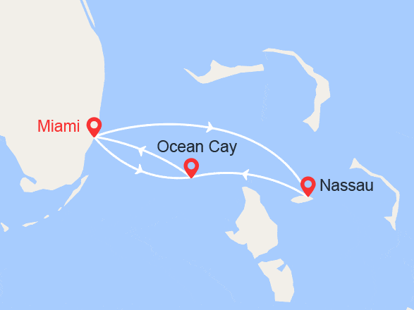 itinéraire croisière Caraïbes et Antilles : Bahamas : MSC Ocean Cay & Nassau