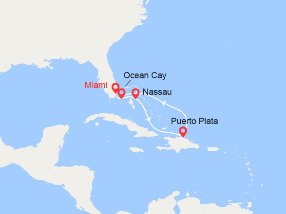 itinéraire croisière Caraïbes et Antilles : Bahamas & Rép Dominicaine