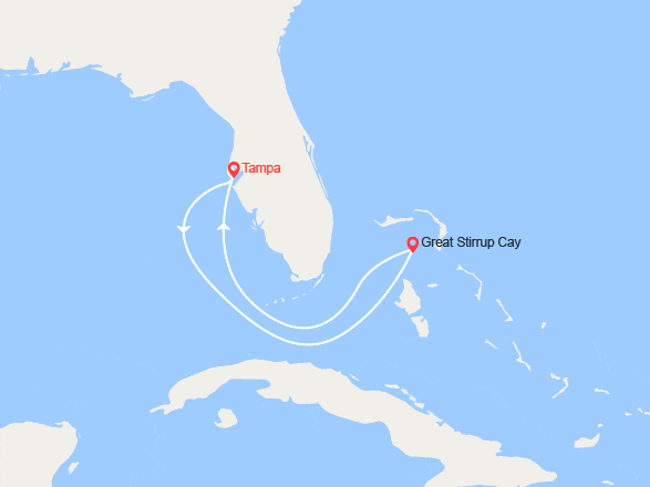 itinéraire croisière Caraïbes et Antilles : Bahamas : Tampa, Great Stirrup Cay 