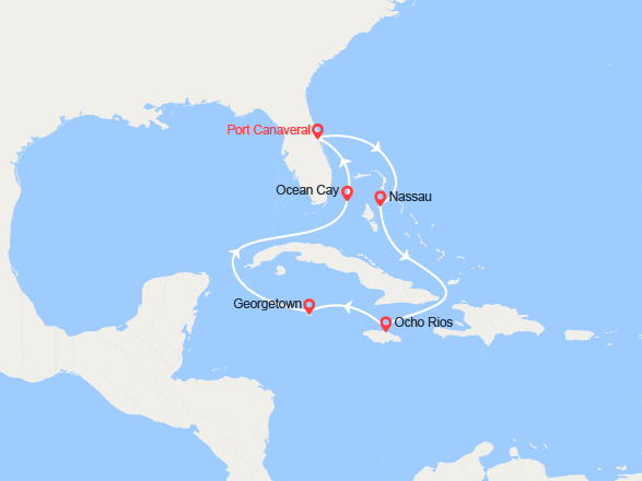 itin&eacute;raire croisi&egrave;re Caraïbes et Antilles : Bahamas, Jamaïque, îles Caïmans 