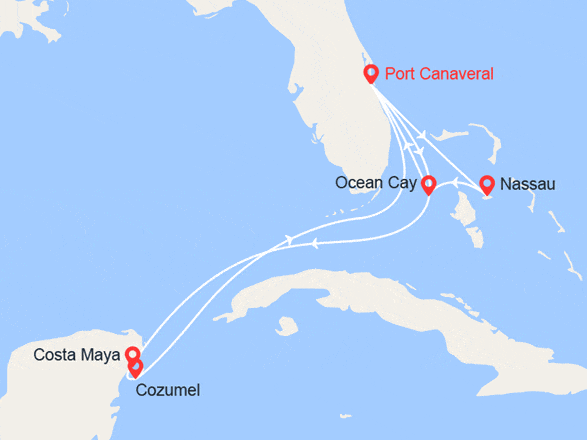 itinéraire croisière Caraïbes et Antilles : Bahamas, Mexique