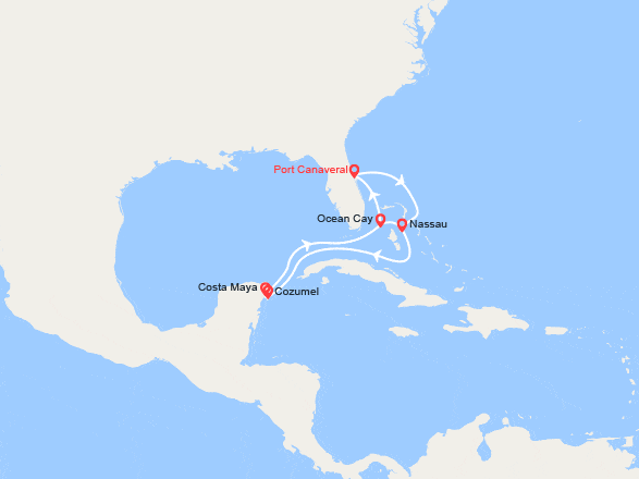 itin&eacute;raire croisi&egrave;re Caraïbes et Antilles : Bahamas, Mexique 