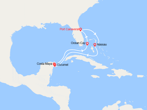 itin&eacute;raire croisi&egrave;re Caraïbes et Antilles : Bahamas, Mexique 