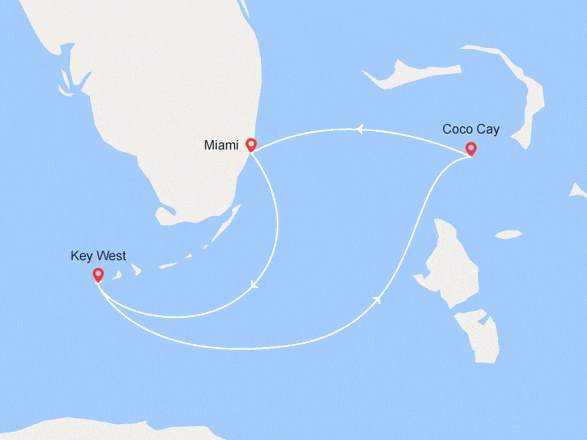 itinéraire croisière Caraïbes et Antilles : Bahamas et Key West