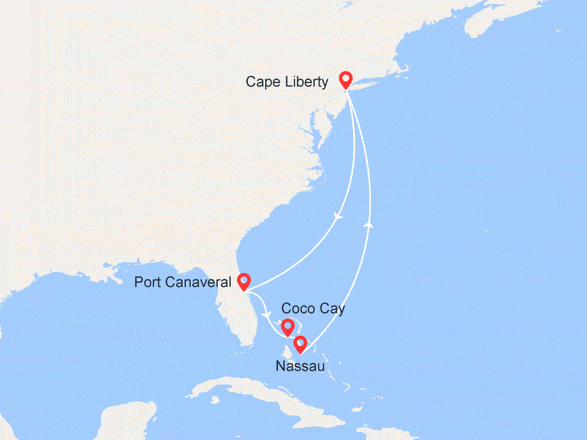 itinéraire croisière Caraïbes et Antilles : Bahamas Paradisiaques
