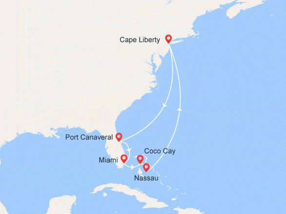 itinéraire croisière Caraïbes et Antilles : Bahamas Paradisiaques