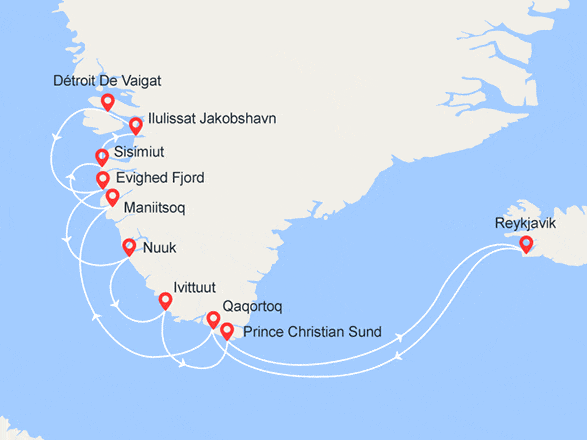 itinéraire croisière Groenland - Arctique - Antarctique : Baie de Disko - Au coeur du Groenland