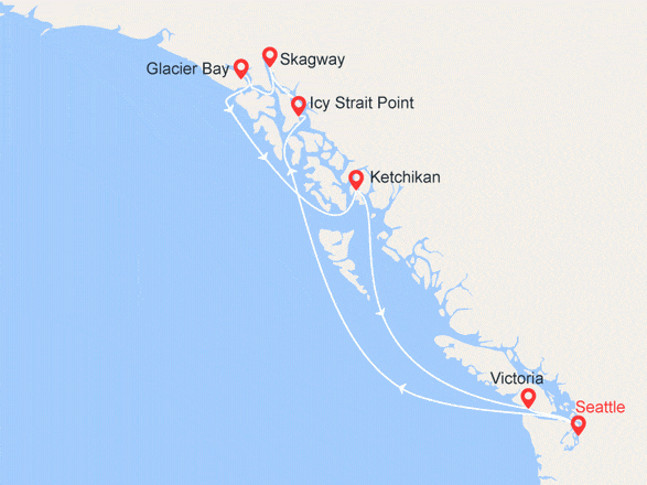 itinéraire croisière Alaska : Baie des Glaciers