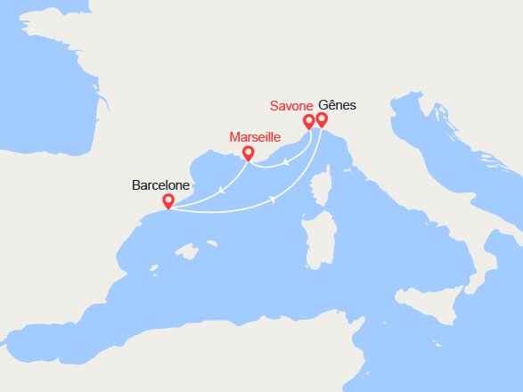 itinéraire croisière Méditerranée : Balade en Méditérranée